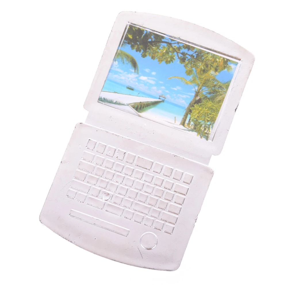 

Dollhouse Miniature Simulation Mini Laptop Computer Alloy Crafts Dollhouse Decoration Doll For Doll Toy Accessories