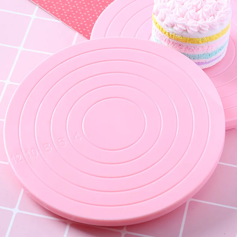 

14cm Mini Cake Plate Revolving Decoration Stand Platform Turntable Round Rotating Cake Swivel Christmas Baking Tool DIY