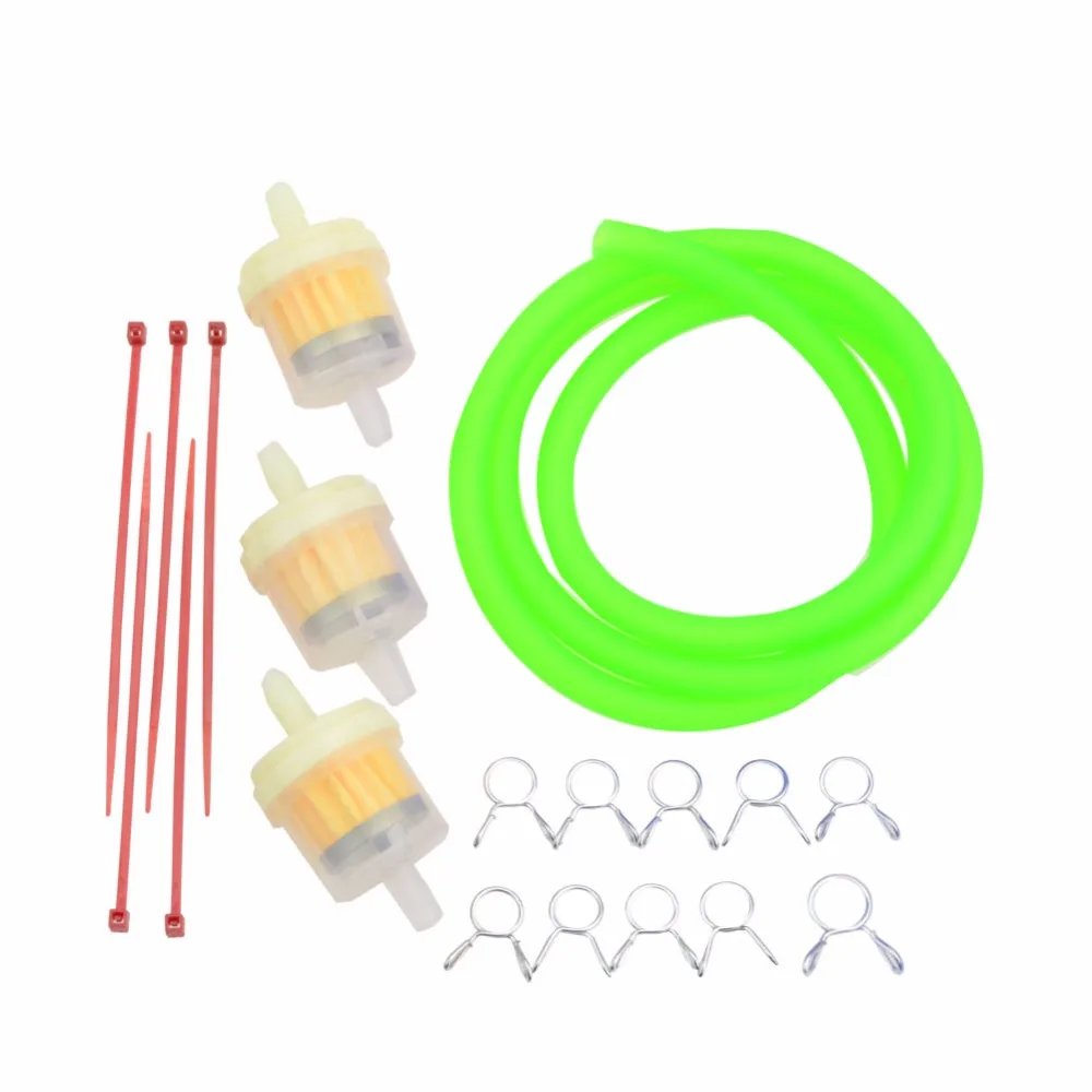 

GOOFIT 4mm Fuel Tube Hose with Fuel Filter Clamps Spring Clips Plastic Cable Ties for Universal Motorcycle Dirt Bike E034-344