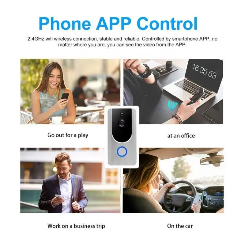 M2 Беспроводная дверная камера 720 P HD Smart Wi Fi телефон видео домофон дверные звонки PIR сенсор ночное видение сигнализации