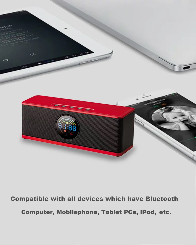 Беспроводной цветной ЖК дисплей Bluetooth динамик превосходное качество звука