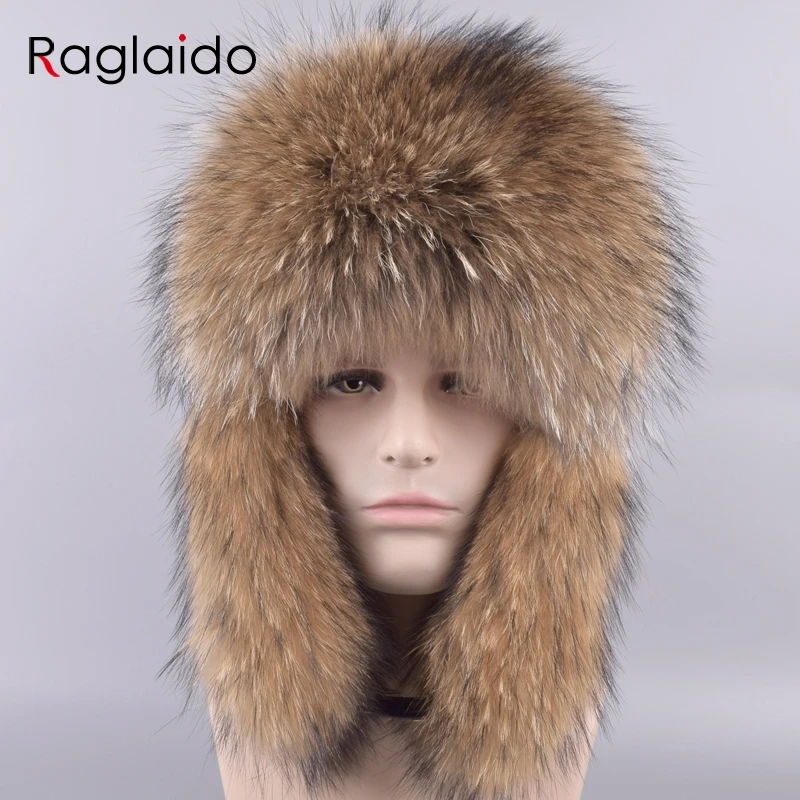 Raglaido меховые шапки шапка ушанка шапки из меха ushanka ушанка russian bomber hats gorro ruso aviator hat LQ11188