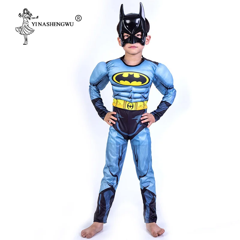 

Batman Costume Avengers 4 Boys with Mask Cloak Superhero Cosplay Halloween Masquerade Party Superman Role Play Cosplay Anime