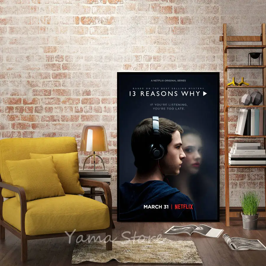 

S52 13 Reasons Why Hot TV Series Show Wall Art Painting Print On Silk Canvas Poster Home Decoration