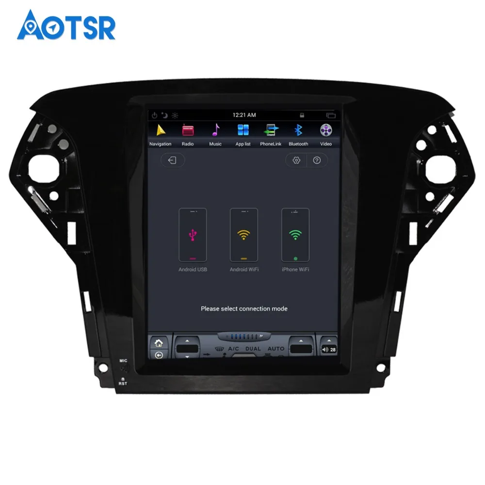 Excellent Big Screen pure Android Tesla style Car DVD Player GPS Navigation For Ford Mondeo 2007-2012 Auto navi stereo headunit multimedia 3
