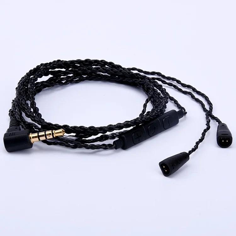 MMCX Updated HIFI Cable Detachable Copper Plated Cord w Remote Mic for Sennheiser IE8 IE80 IE8i Headphone Earphone