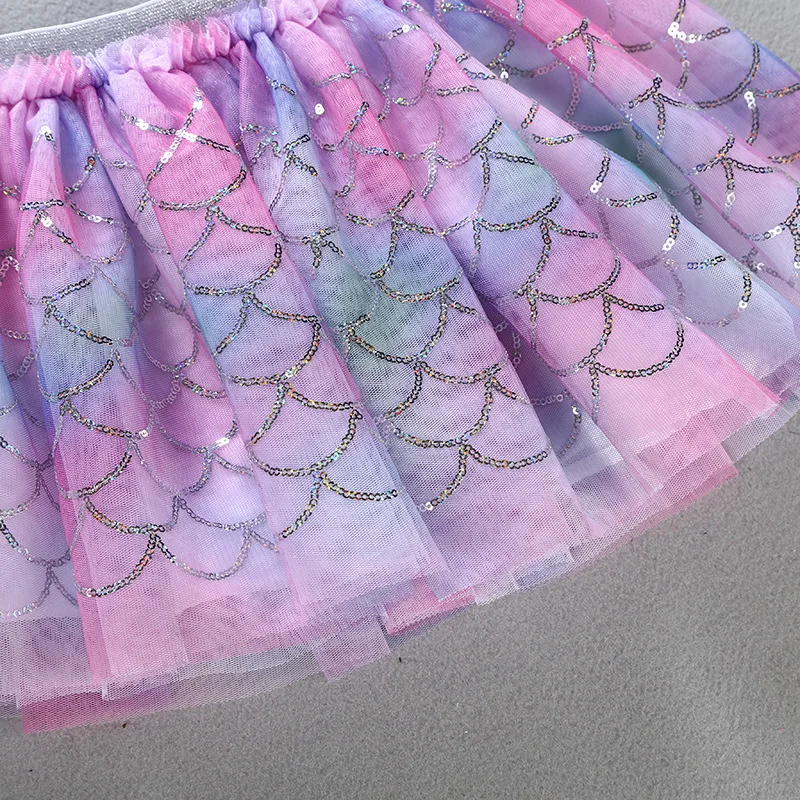Юбки-пачки для девочек детская балетная юбка с блестками детская юбка летняя Праздничная юбка для девочек фатиновые костюмы BC256