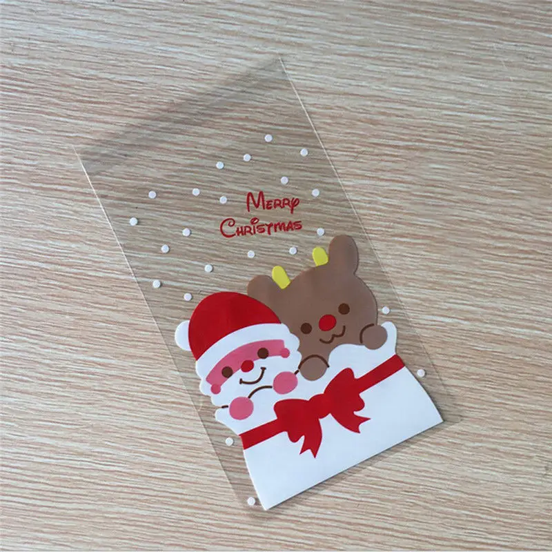 100Pcs Sweet Candy Biscuit Party Favour Gift Bag Christmas Cellophane Cookie Bag
