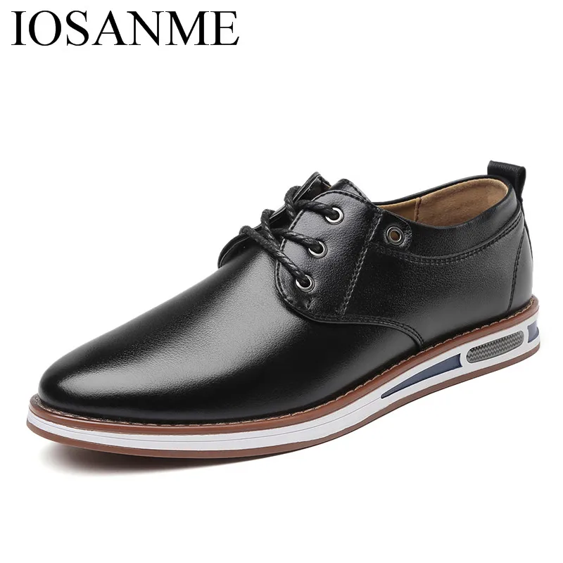 gentleman men formal leather shoes italian elegant dress male footwear trend business oxford shoes for men comfortable work flat - Цвет: Черный