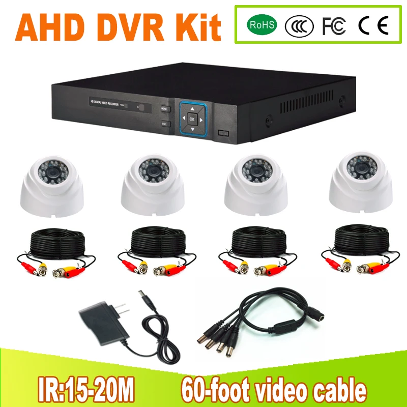AHD DVR Kit Video Surveillance System 4CH AHD DVR CCTV Security Kit 4PCS 1 0MP 2