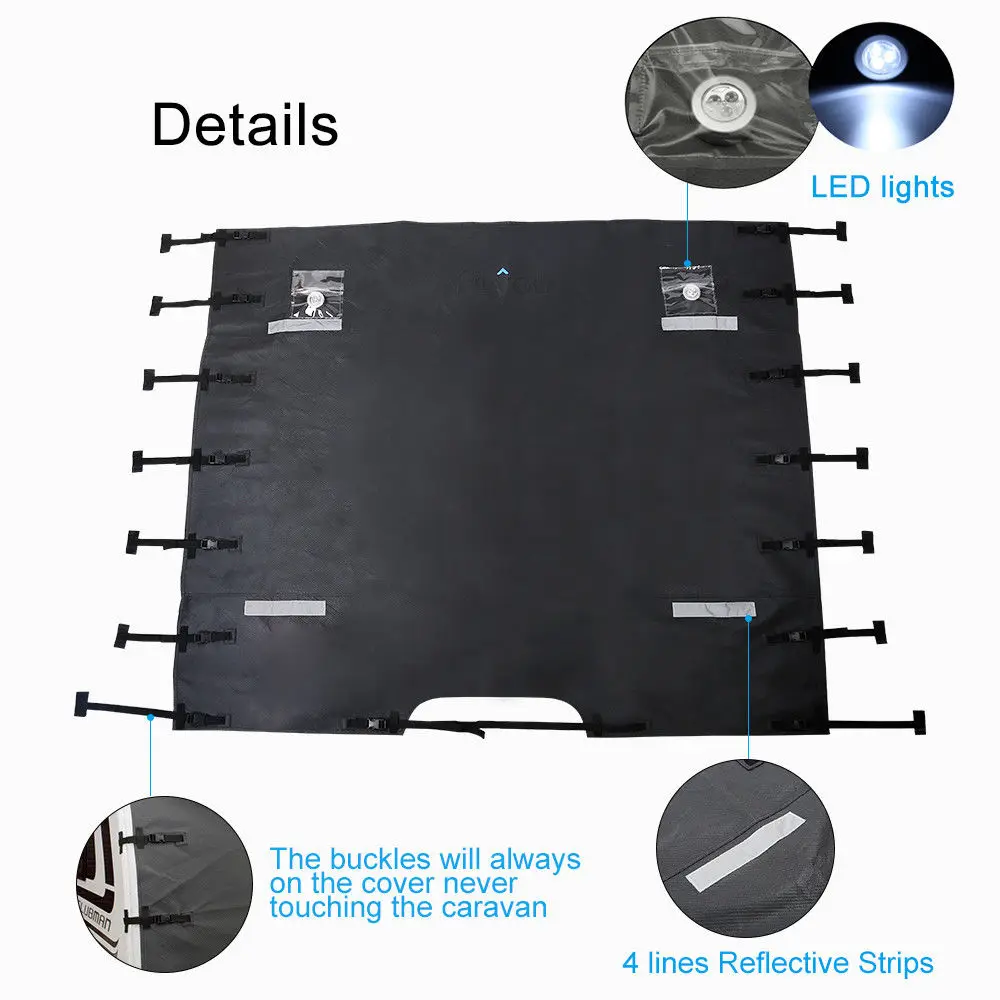 RV Кемпер Передняя буксировочная крышка караван передний прицеп Водонепроницаемый черный защитный чехол Универсальный светодиодный фонарь