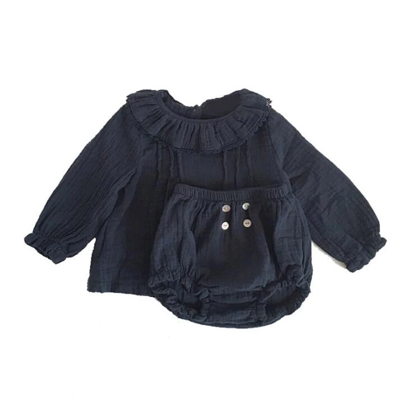 

Boys clothing set summer cotton linen long sleeve blouse +shorts suit infant baby outfits toddler girls pajamas children clothes