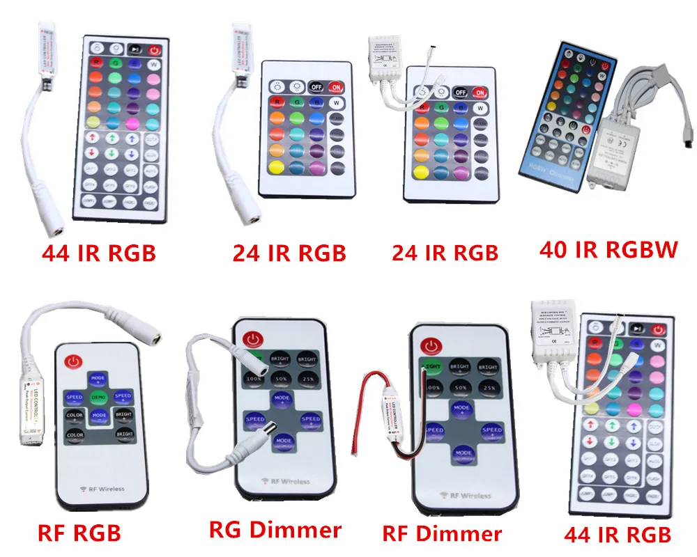 

10/11/24/40/44key Mini IR RF Wireless Led Remote Controller Dimmer For Single Color RGB RGBW Light Strip SMD5050/3528/5730/5630