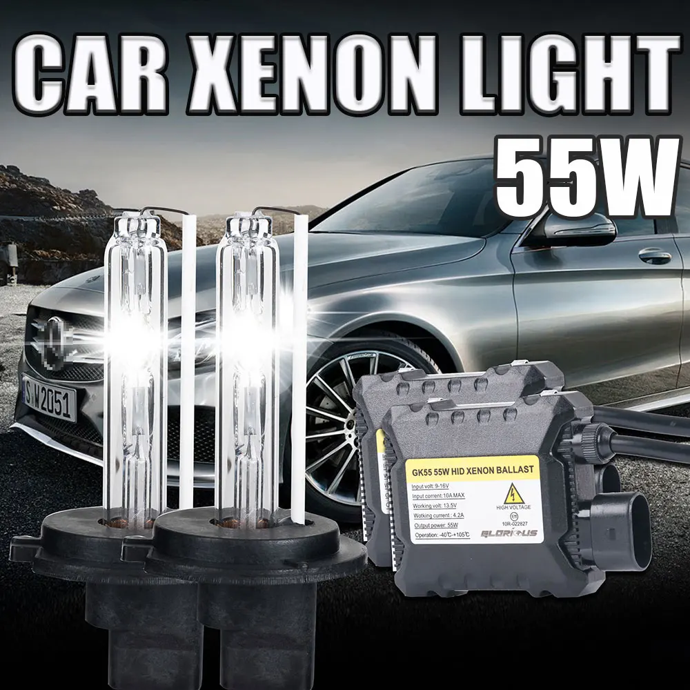 12V 55W xenon H7 Car Headlight H7 H1 H3 H4 H8 H9 H11 881 9005 HB3 9006 HB4 4300k 6000K 8000K 10000k H7 xenon