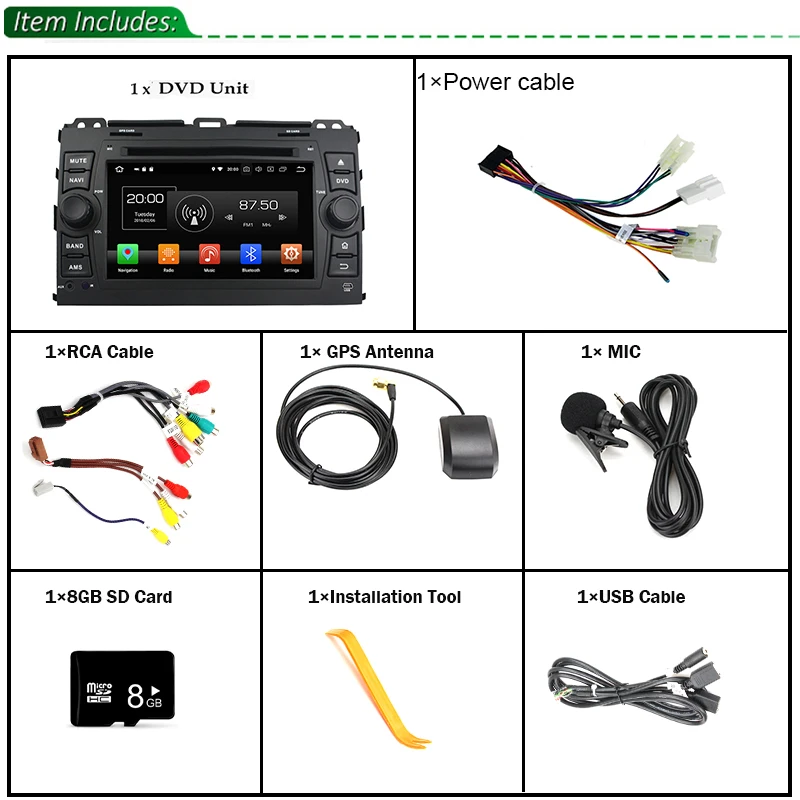 Sale HaiSunny 4G RAM Android 8.0 Car DVD For Toyota Land Cruiser Prado 120 2005-2009 32G Radio GPS Multimedia Player Head Unit 4
