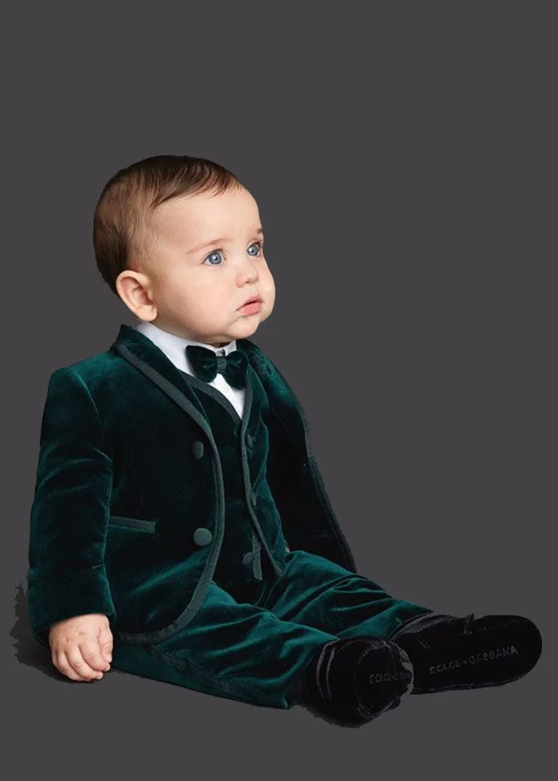 

TPSAADE Fashion 3 Pieces Velvet Baby Suit Kids Blazers Boy Suit For Prom Wedding Formal Autumn Winter Wedding Dress Boy Suit