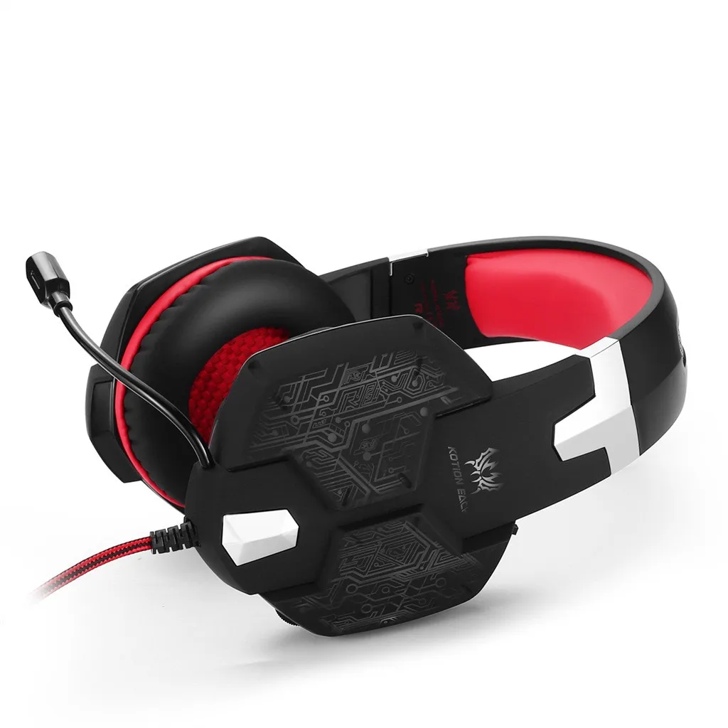 Игровые наушники KOTION EACH G1000 PC Gamer Headset Over Ear Noise Lsolating Breathing LED Lights с микрофоном