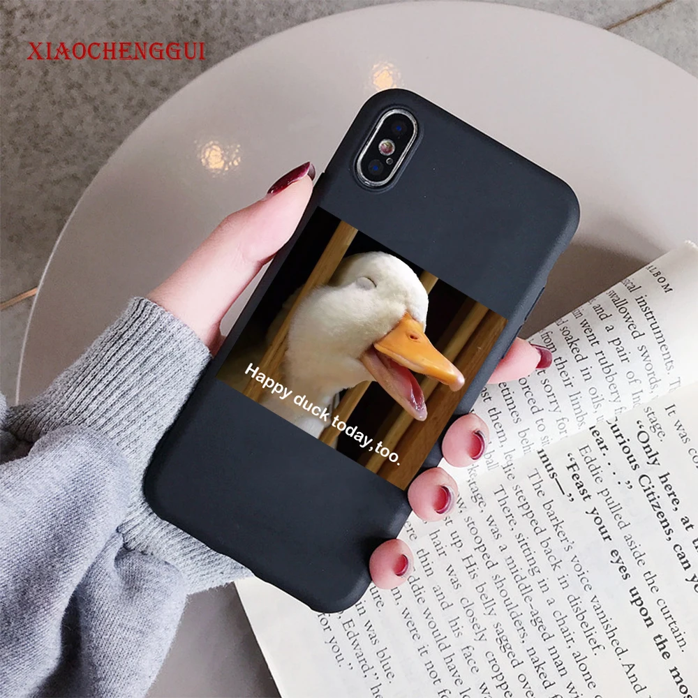 Забавный чехол для телефона с изображением счастливой утки iphone XS XR X 6 6s 7 8 plus 5 5s se 11