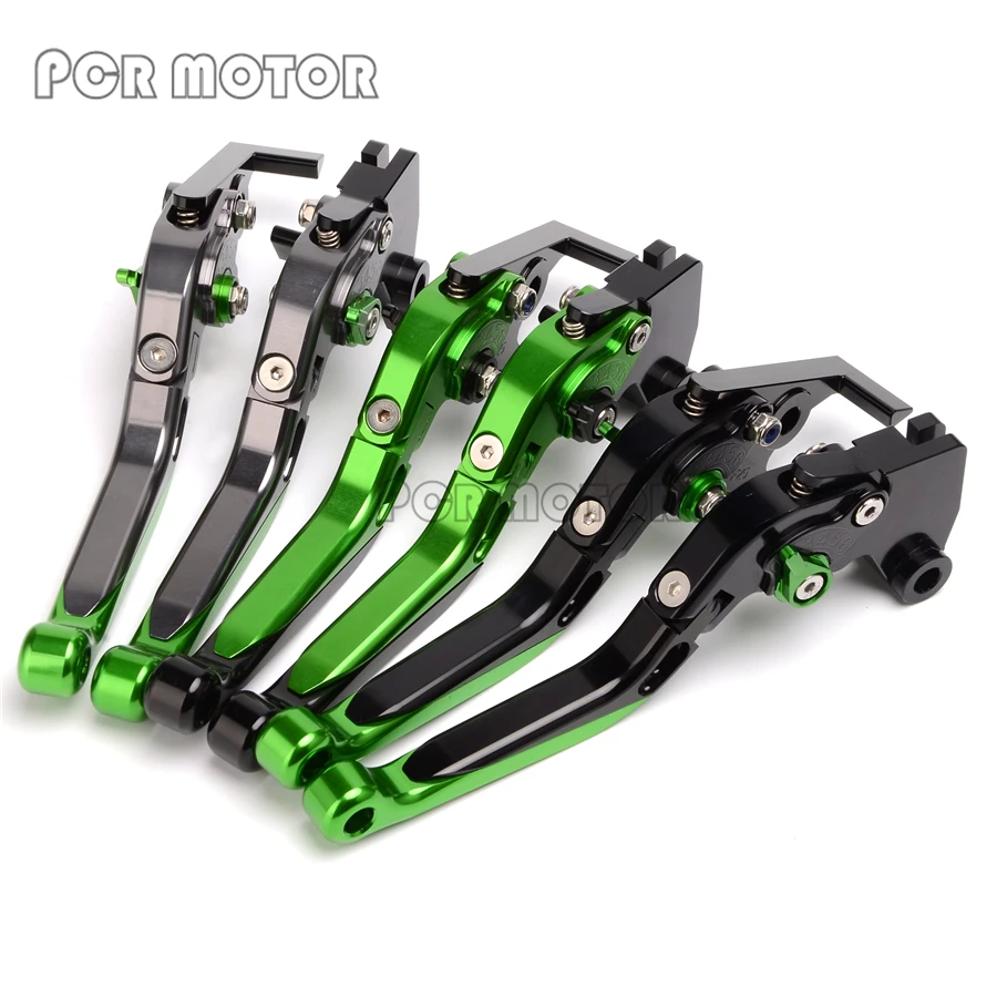 

2017 Motorbike brake Adjustable CNC Green Brakes Clutch Levers For Kawasaki VERSYS 300X Z250SL NINJA 300R 250R Z300 Z125 Z250