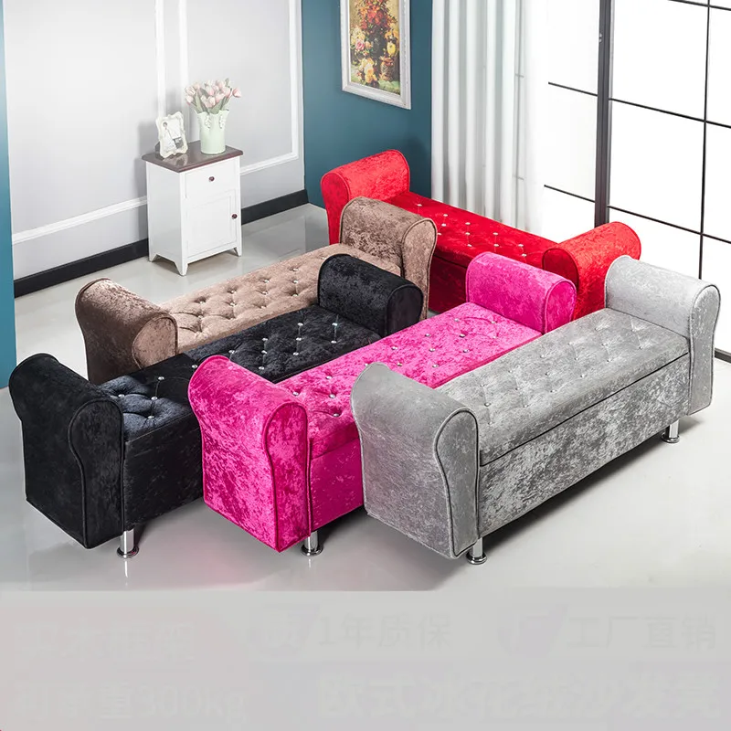Multifunctional Storage Stool Chair Bedroom Bed End Stool Storage Bench Fabric Shoe Bench Household Sofa Bench Pouf Taburete