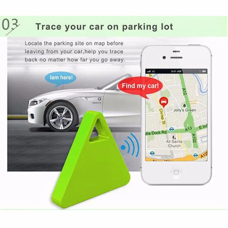 Треугольная двусторонняя сигнализация, устройство защиты от потери Bluetooth Смарт-объектов, чтобы найти небольшие предметы