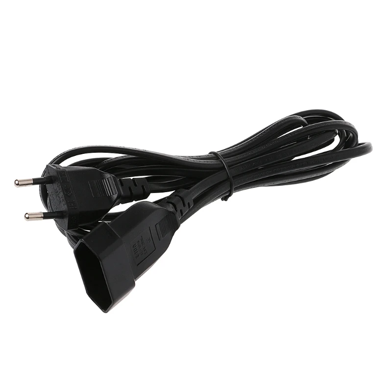 

1 PC Black European EU 2 Prong Power Extension Cable VDE Male to Female Power Extension Cable For PC PDU UPS 3M