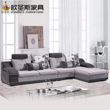 fair cheap low price 2017 modern living room furniture new design l shaped sectional suede velvet fabric corner sofa set X660-2