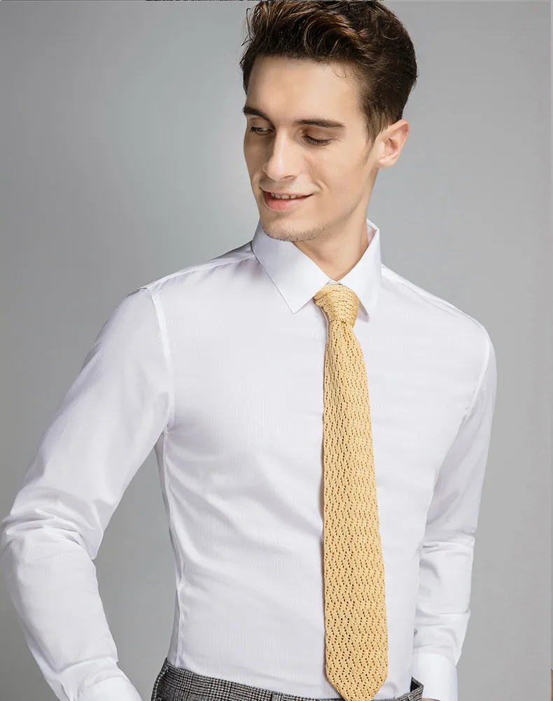 Фирменная Новинка для мужчин Высокое качество 100% хлопковые рубашки с длинным рукавом одноцветное цвет Regular Fit формальные бизнес встречи