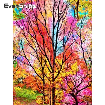 

EverShine Diamond Painting Landscape Colorful Tree Full Square/round Diamond Embroidery Scenery Picture Rhinestones Manual Art