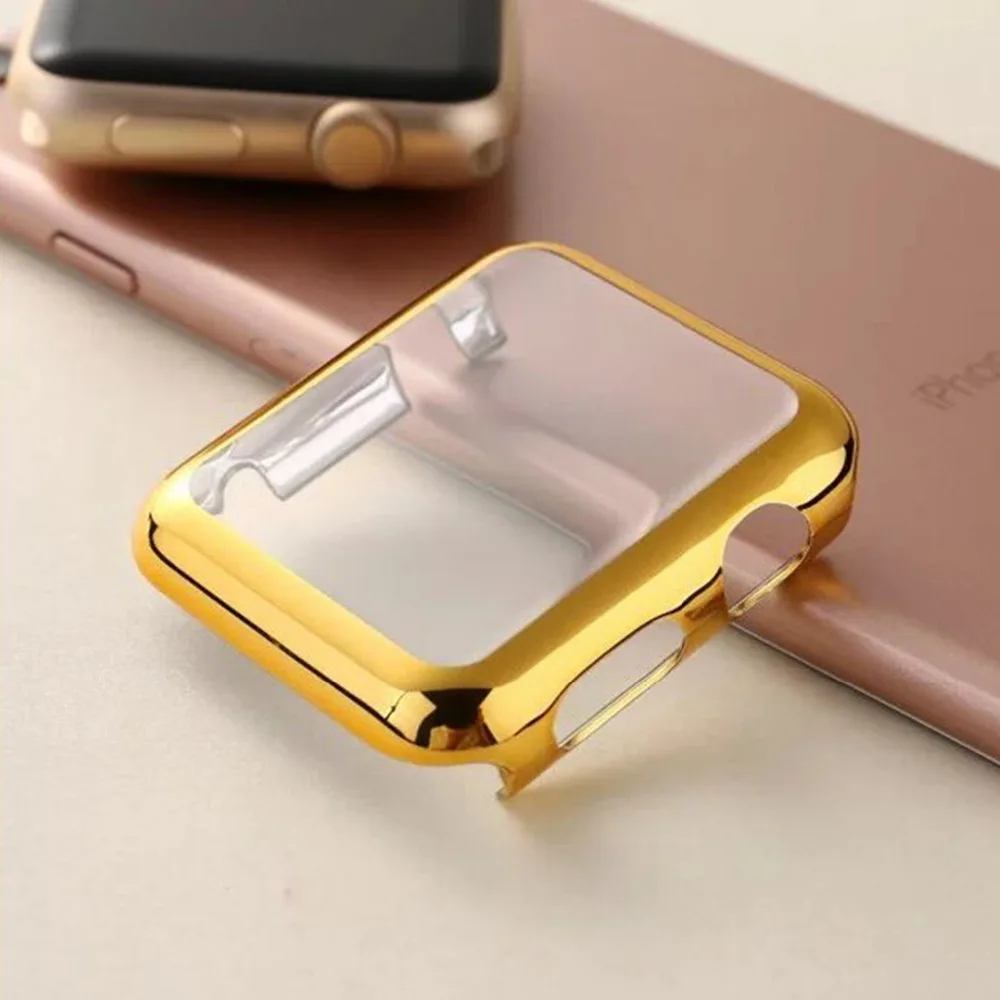 Чехол для apple watch series 6 5 4 3 2 1 защитная пленка экрана аксессуары iwatch band 38 мм 42 40 44