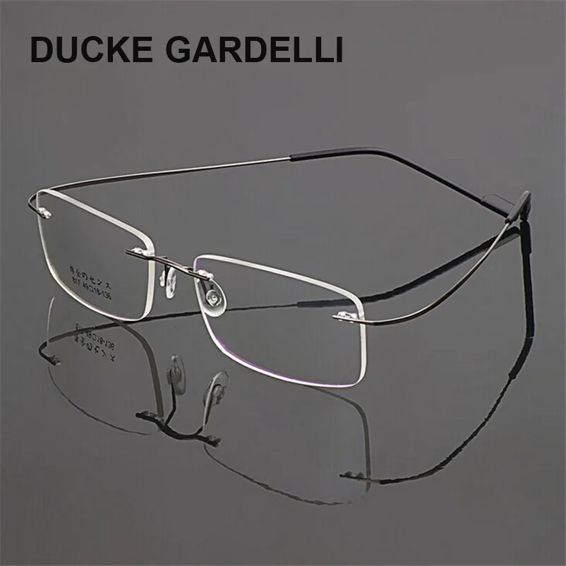 

DUCKE GARDELLI Rimless Glasses Women Men Memory eyeglasses alloy glasses frame optical frame oculos Flexible Myopia frame