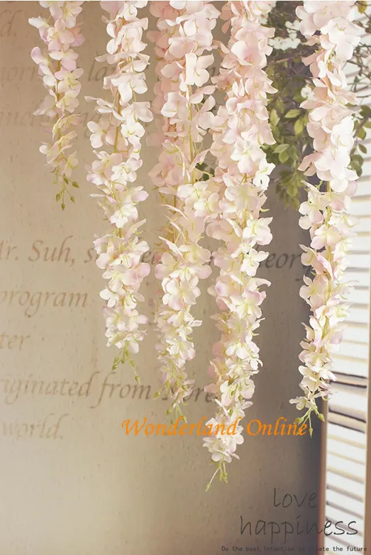 100 шт. искусственная Гортензия цветы глицинии для DIY моделирование свадебная АРКА на стену, из ротанга корзина может быть расширение