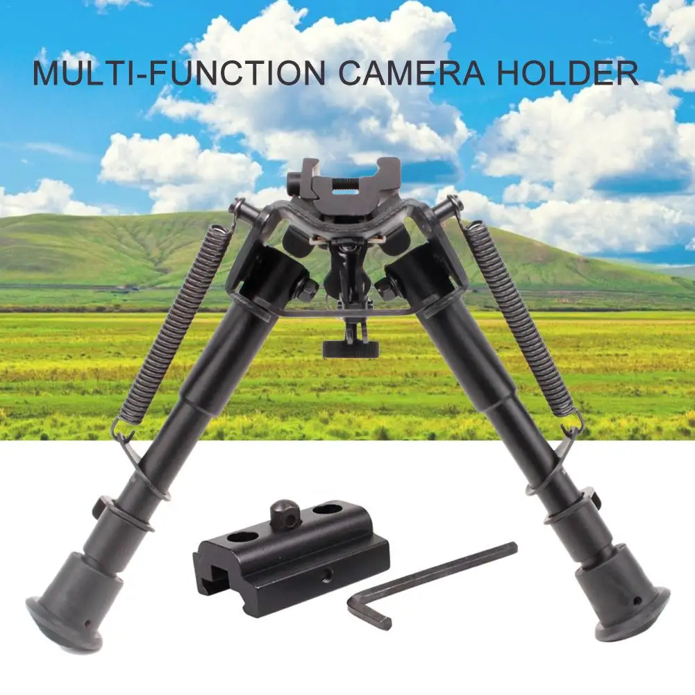 

Camera Tripod Stand Flexible 6-9 Inch Quick Release Retractable Metal Bipod 20MM Phone Camera Stand Holder Outdoor Multi Tools