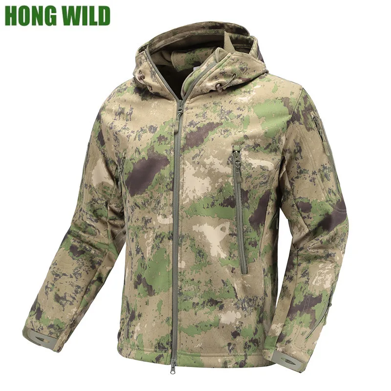 Mens Military Camo Coat Soft Shell Shark Skin Waterproof Tactical Jacket Hoodie