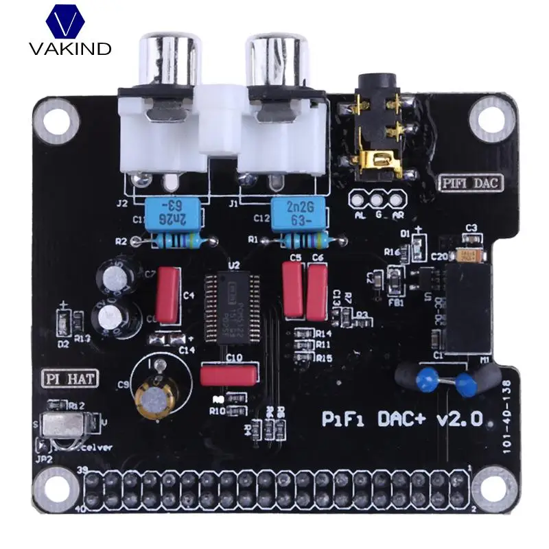 

VAKIND PCM5122 HIFI DAC Audio Sound Card Module Digital Audio I2S With LED Indicator For Raspberry Pi 2 Model B