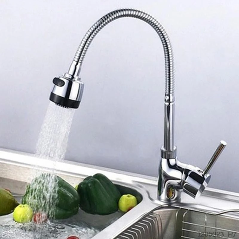 

360 Degrees Rotation Sink Faucet Pipe Stainless Steel Kitchen Spout Water Saving Outlet Flexible Tube Single Handle Connecti