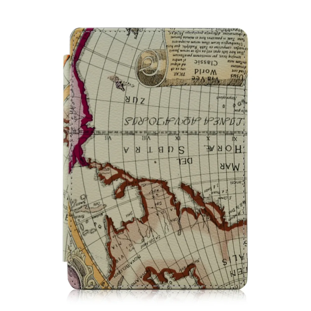 

Original 1:1 world map Magnet Leather Cover Case shell For Amazon Paperwhite 1/2/3 version Ereader+Screen Protector+Stylus