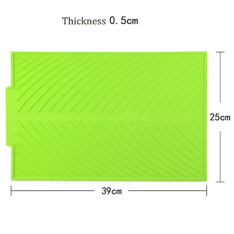 Прямоугольный силиконовый коврик для сушки посуды, термостойкая посуда, посуда для посуды, прочный стол, кухонные аксессуары