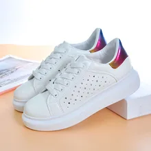ZCHEKHEN Breathable Fashion White Shoes Slipony Women Footwear 2017 Spring Summer Pu Slip on Casual Shoes Hot Sale Hollow Out