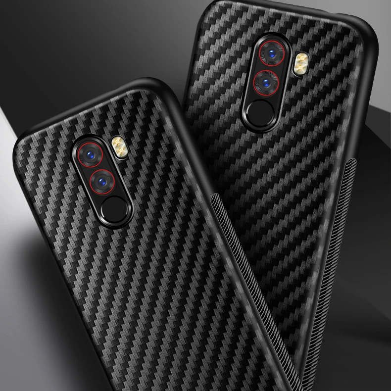 Чехол для Xiaomi Pocophone F1 ультратонкая задняя крышка из углеродного волокна