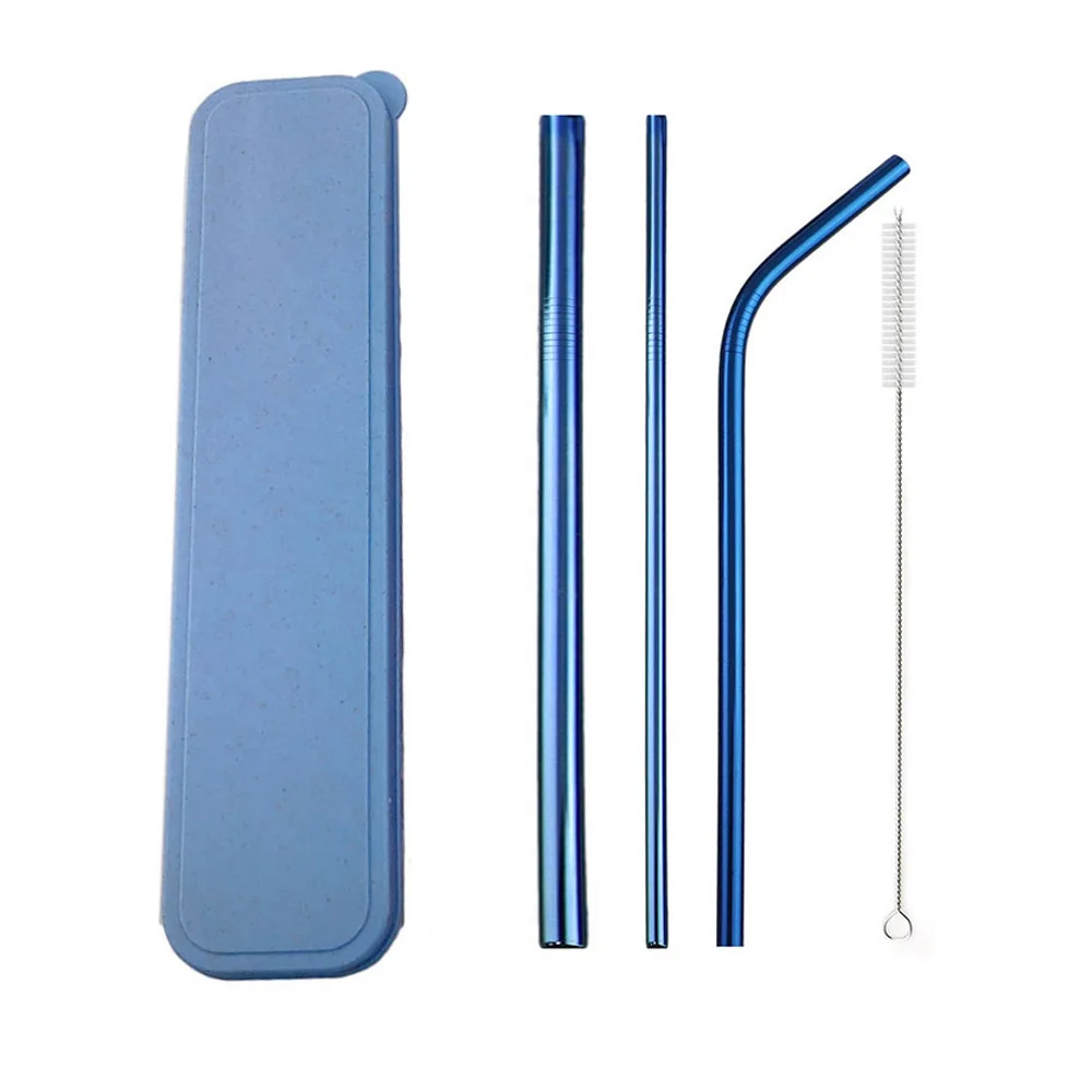 

5Pcs Extra Wide Straw Reusable 304 Stainless Steel Straw Set with Box Colorful Drinking Straw Metal Straw Pearls MilkshakeJuice