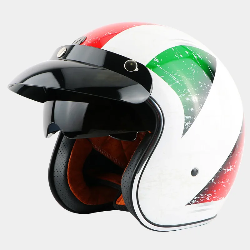 Винтаж TORC T57 moto rcycle шлем Ретро 3/4 открытый шлем крутой череп moto casco moto cicleta Capacete с внутренним козырьком - Цвет: Model 4