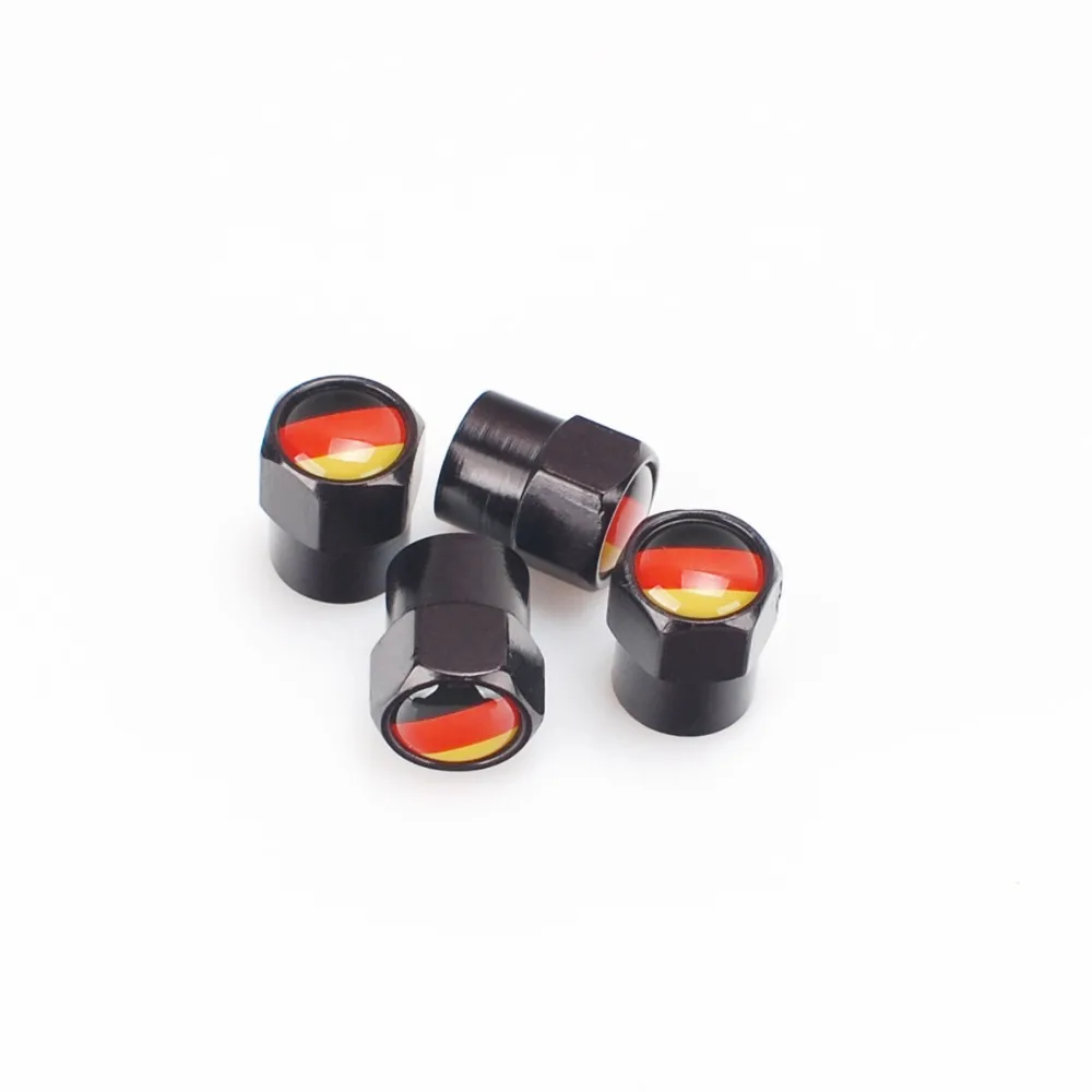 

4 Pcs/Set Metal German Flag Logo Car Tire Valve Caps Car Styling Air Tyre Stems Cover Auto Motorcycle