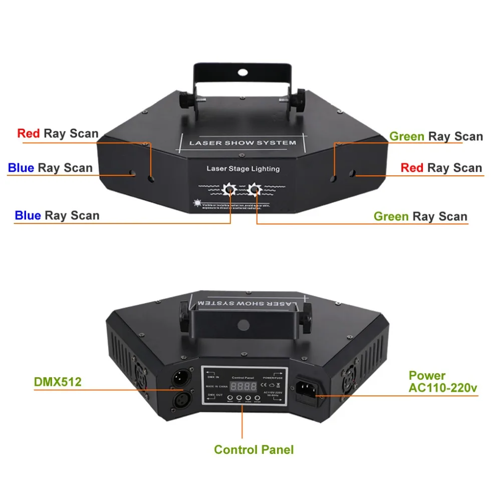 Sharelife 6 Eyes RGB полноцветный DMX луч сети лазерный сканирующий светильник домашний Gig вечерние DJ сценический светильник ing ЗВУК АВТО A-X6