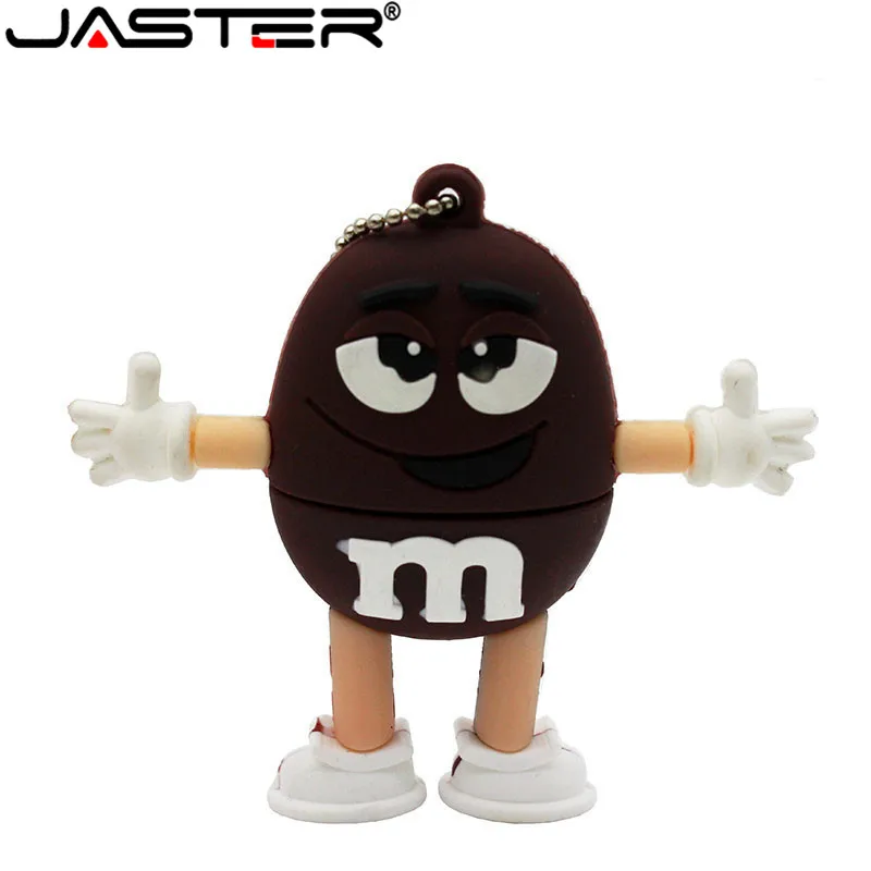 JASTER Cute Cartoon M &amp m's Chocolate Bean 4 ГБ/8 ГБ/16 ГБ/32 ГБ 64 Гб Usb флеш накопитель Флешка 8 16 карта