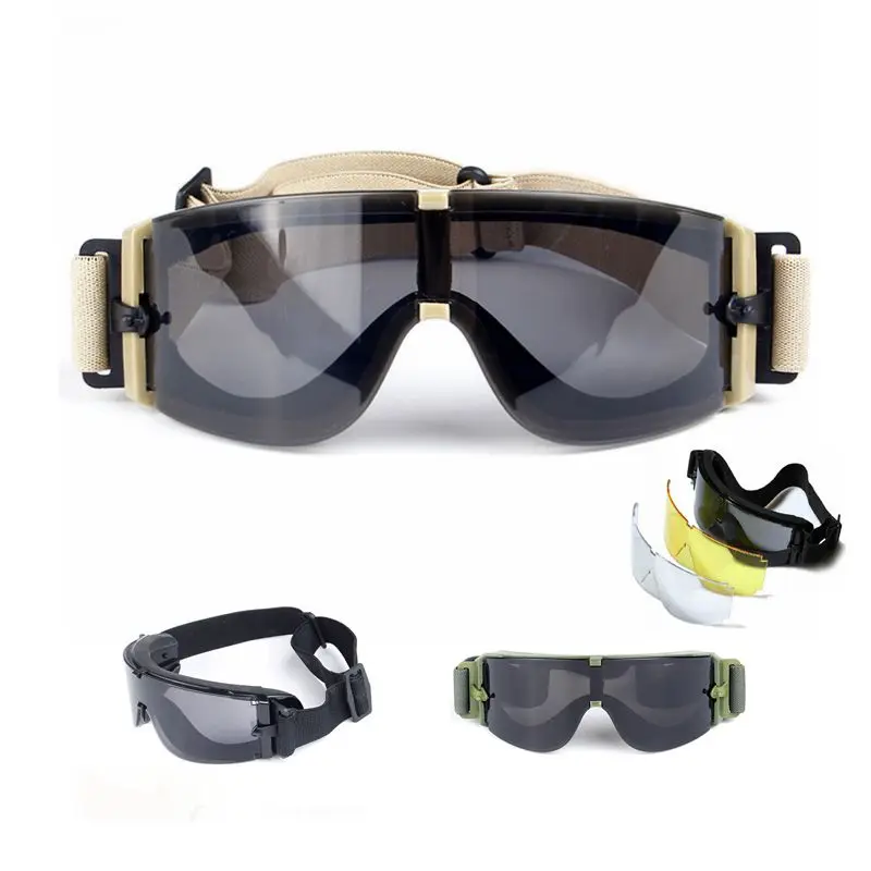 Tactical Glasses Windproof UV Protective Sunglasses Shooting Hunting Camping Goggles Outdoor