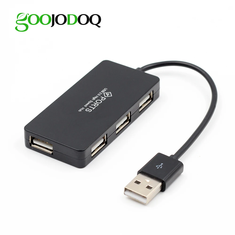 Promoción GOOJODOQ-Adaptador de Cable divisor de 4 puertos USB 2,0 para ordenador portátil, PC, Macbook, Delgado Hub USB 2,0 de alta velocidad 87ZjnlgV
