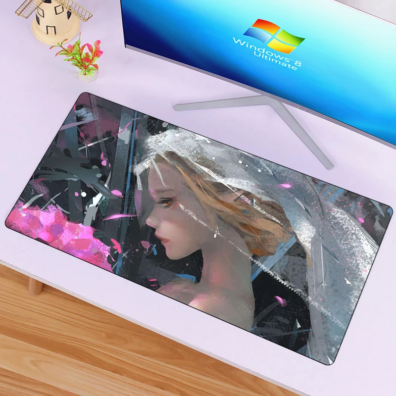 Сексуальная девушка Призрак лезвие коврик для мыши 60X30 см фиксирующий край нескользящий коврик для мыши для ноутбука ноутбук коврик лучший подарок другу