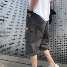 Летнее платье свободные удобные повседневные треники мужские однотонные классические трендовые модные семь очков шорты