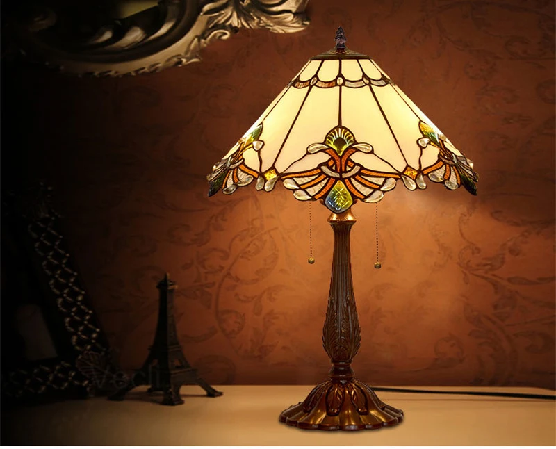 Витражи для дома в стиле арт-деко Tiffanylamp, большие винтажные Роскошные Настольные лампы для спальни, гостиной, офиса, украшения